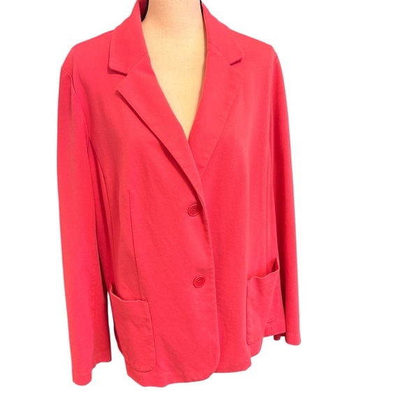Talbots Blazer Jacket Warm Pink Casual Unlined Ponte Knit Plus size 2X - Picture 1 of 16